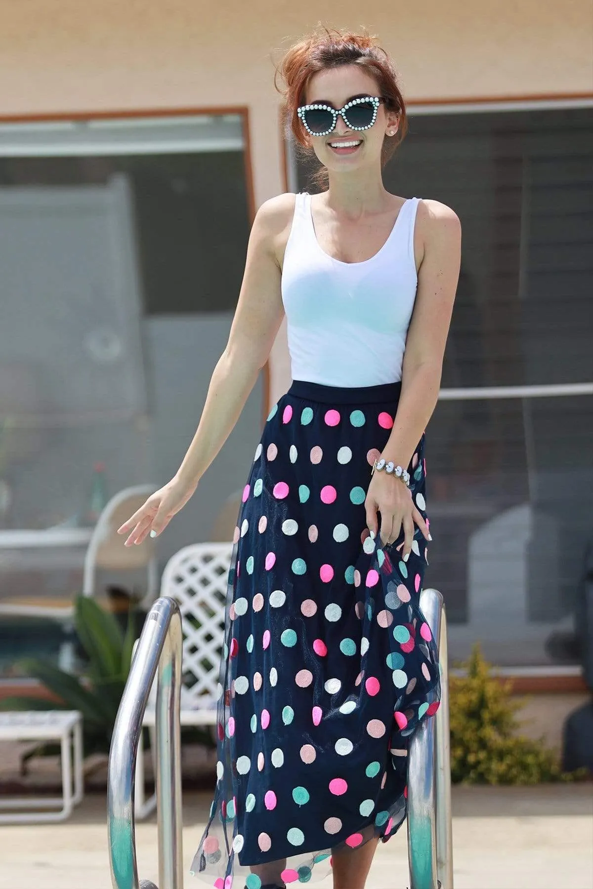 Weekend Outfit Soft Combo Polka Dot Skirt-Multi