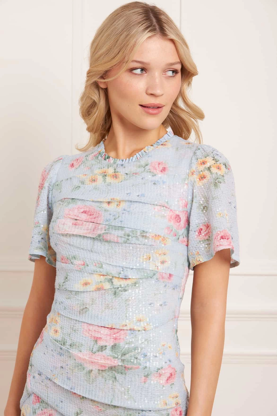 packable Pompadour Garden Sequin Gown