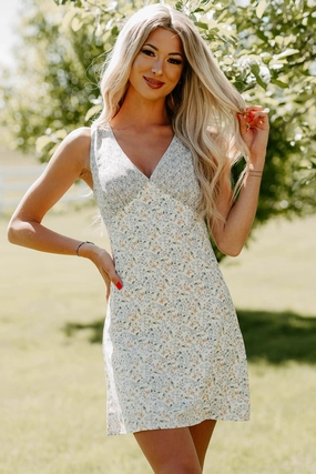 Poppy Parade Sleeveless Floral Mini Dress (Lavender) Bride Friend