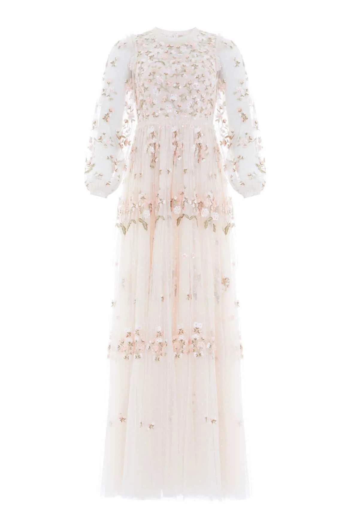 Skin-friendly Posy Round Neck Gown