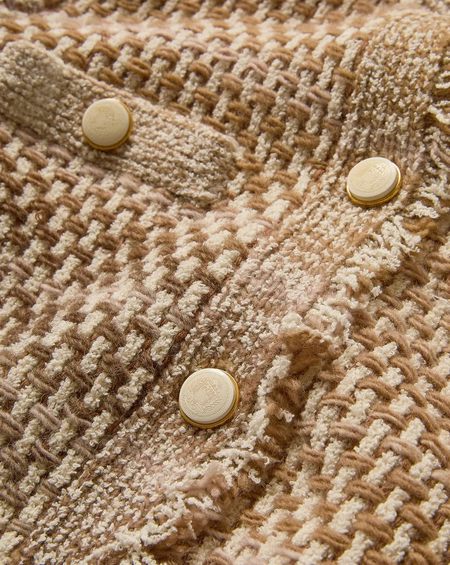 Consent Sariyah Knit Jacket Desert Khaki Multi