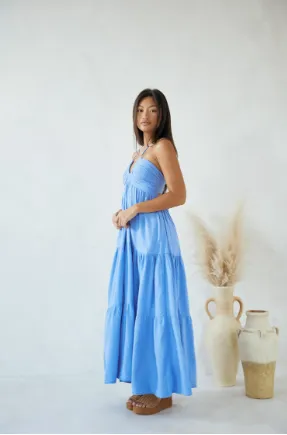 Blanco By Nature Crochet Maxi Dress Flexible Cut Figure-Skimming