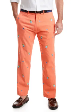 Harbor Pant Stretch Twill Coral with Fin & Tonic AdjustableTabs