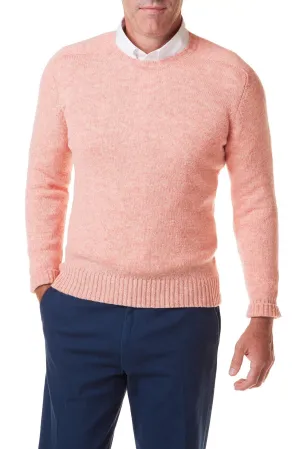 Scottish Shetland Crew Neck Sweater Nantucket Red AntiSnag Fabric hypoallergenic material