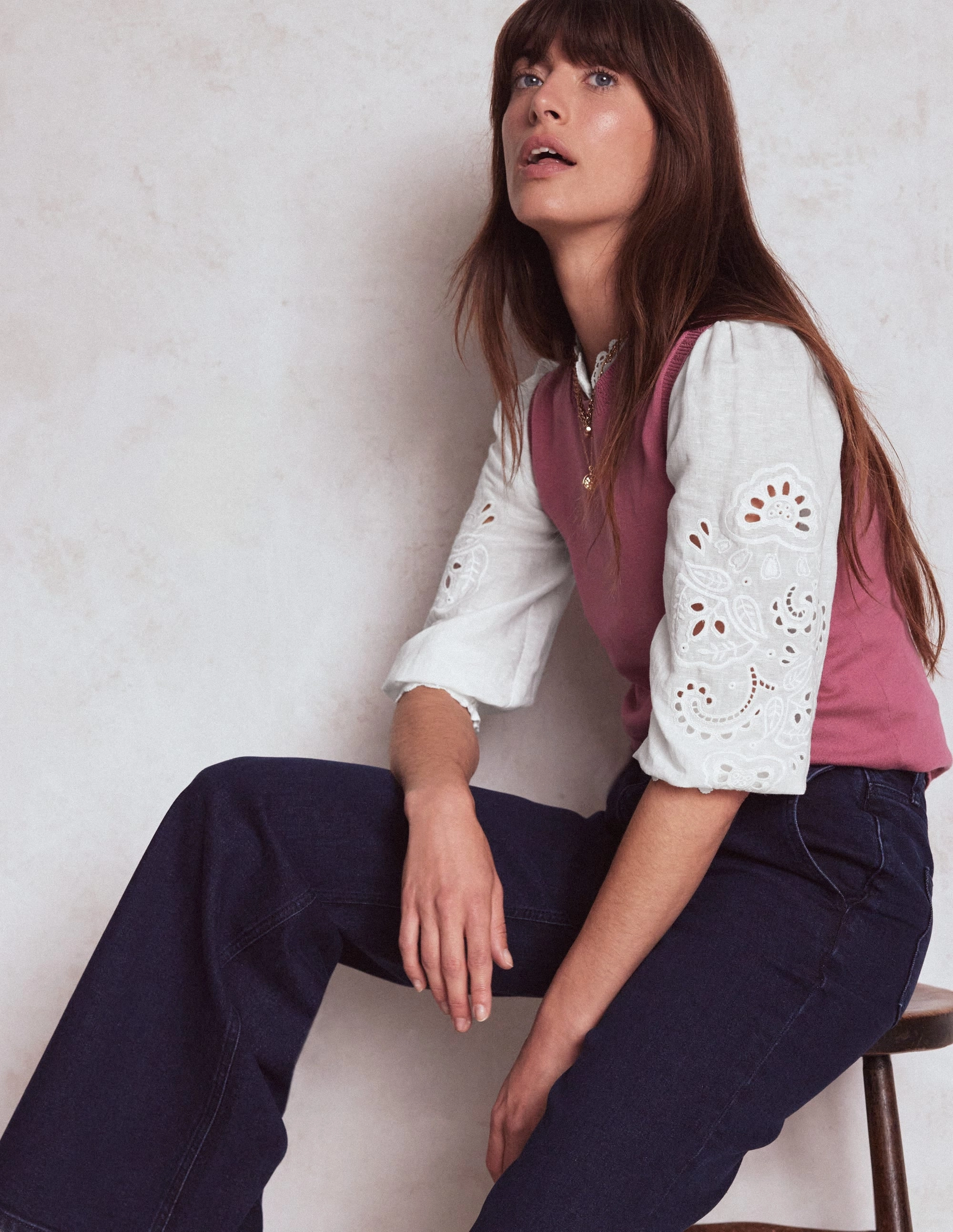 Alicia Cutwork Linen Top-White, Cutwork Embroidery Garment Washed