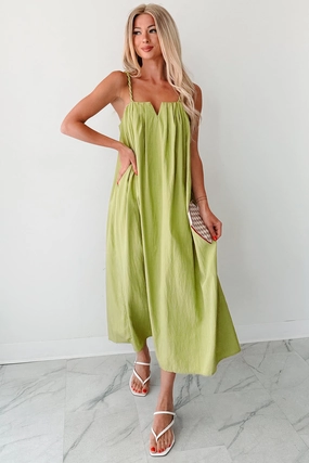 Pretend It??s Paris Sleeveless Midi Dress (Sage) vacation look