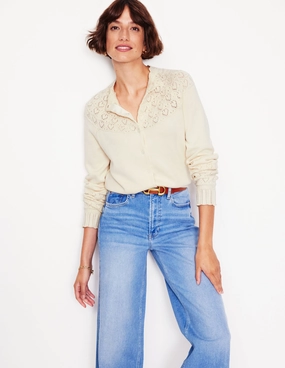 Pretty Raglan Cardigan-Warm Ivory Weekend Comfort