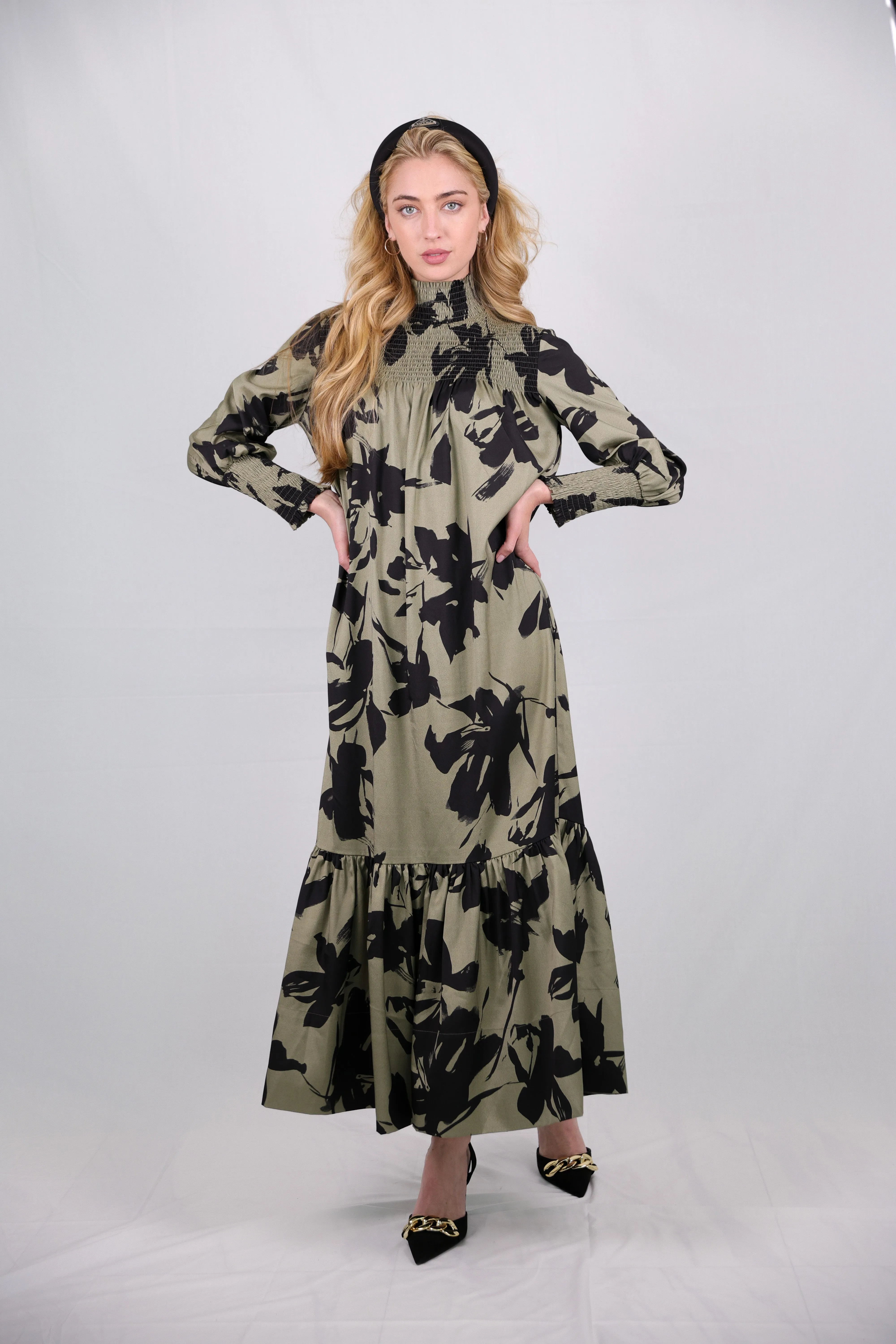Esme Hunter Floral Maxi Dress Padded-Bust Trendy Cut