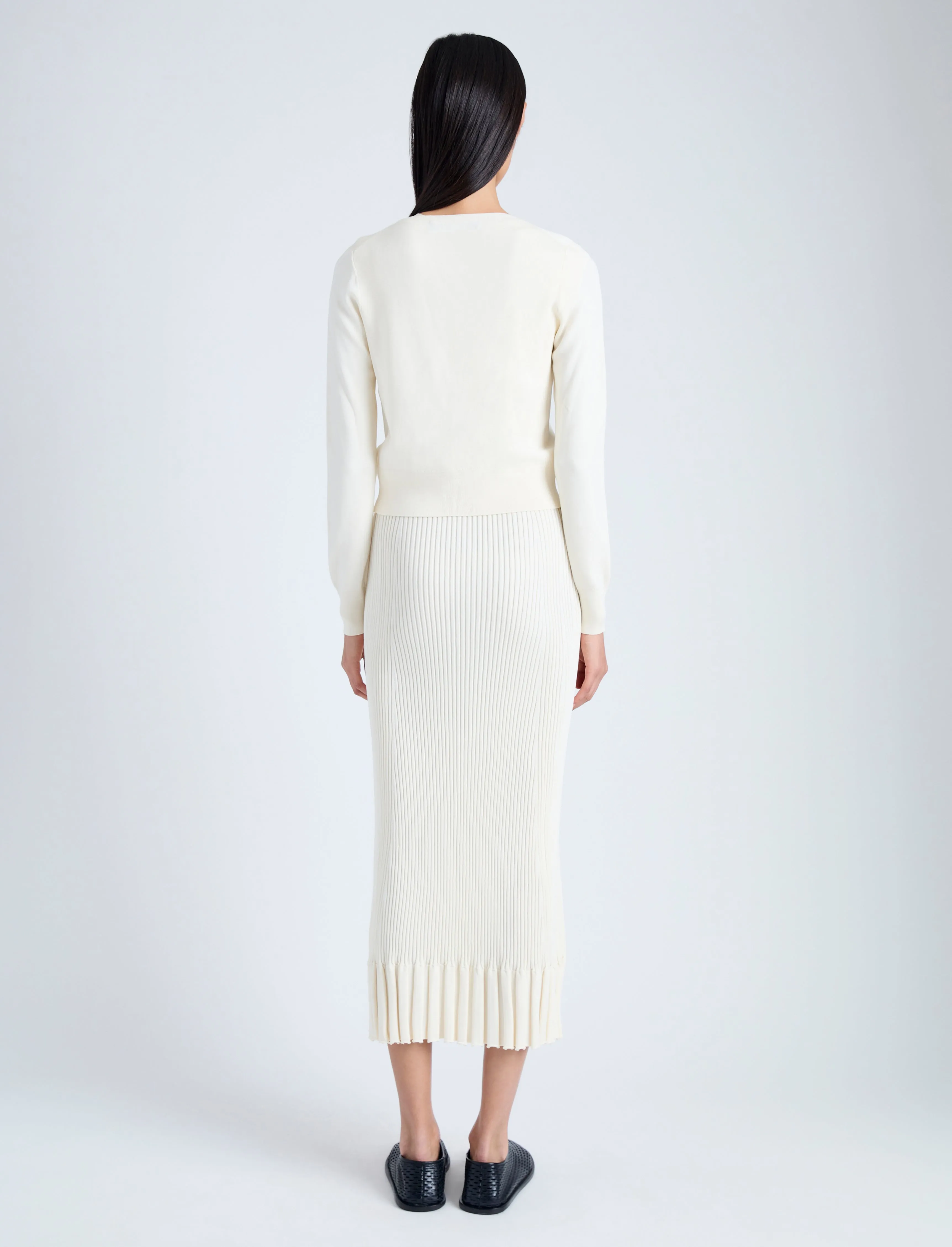 Proenza Schouler Addie Cardigan in Silk Viscose - Ivory