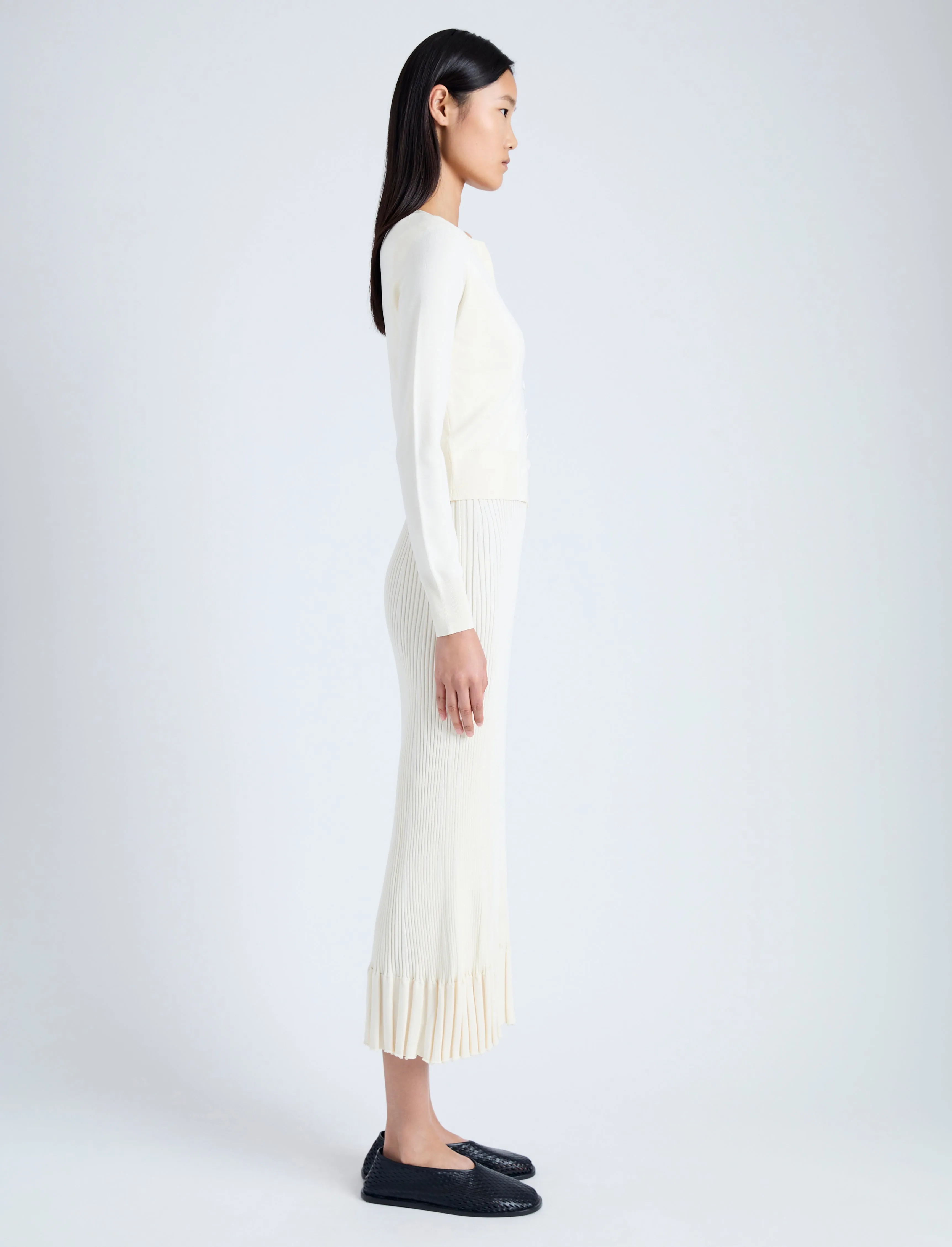 Proenza Schouler Addie Cardigan in Silk Viscose - Ivory