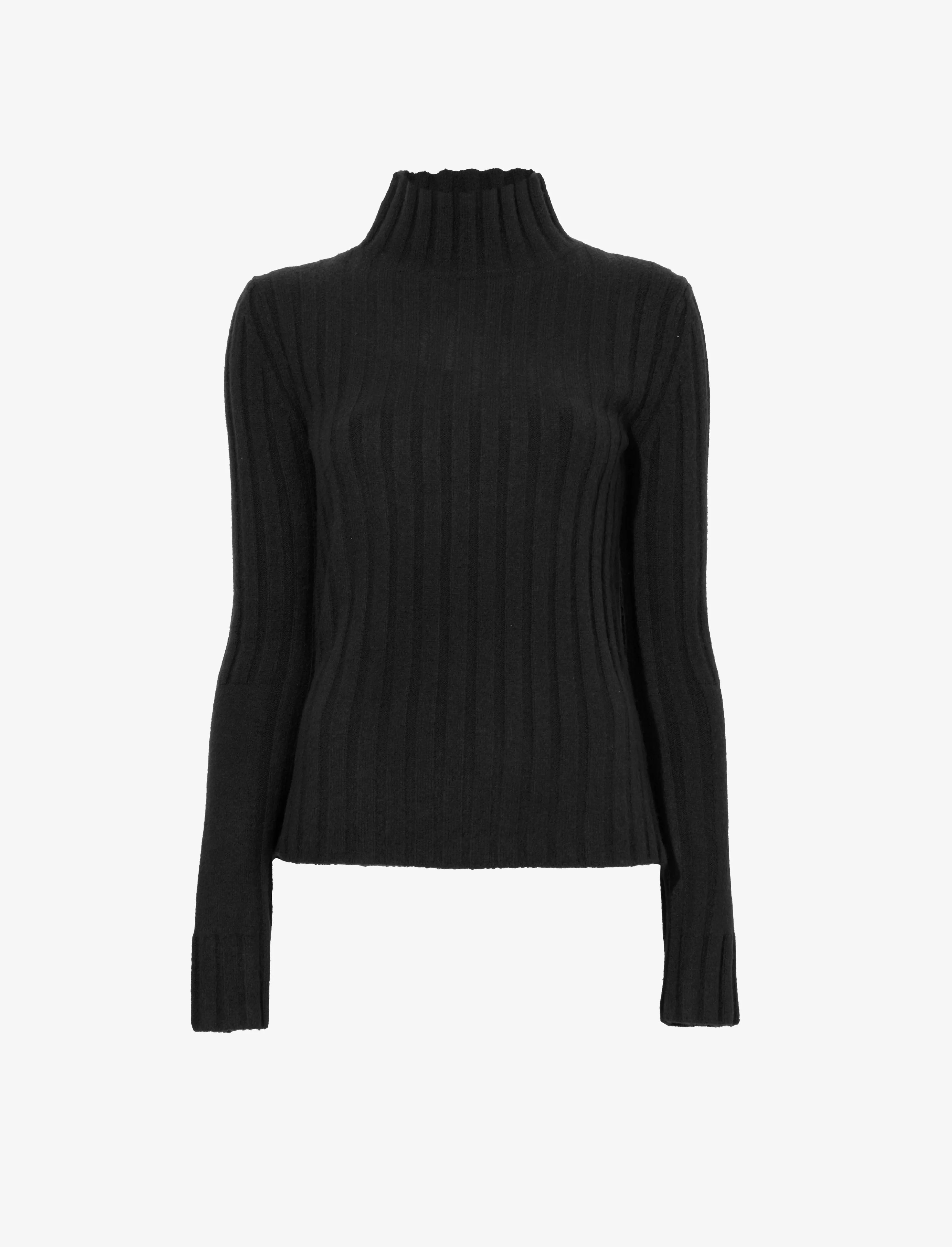 Proenza Schouler Haven Sweater in Midweight Cashmere Rib - Black