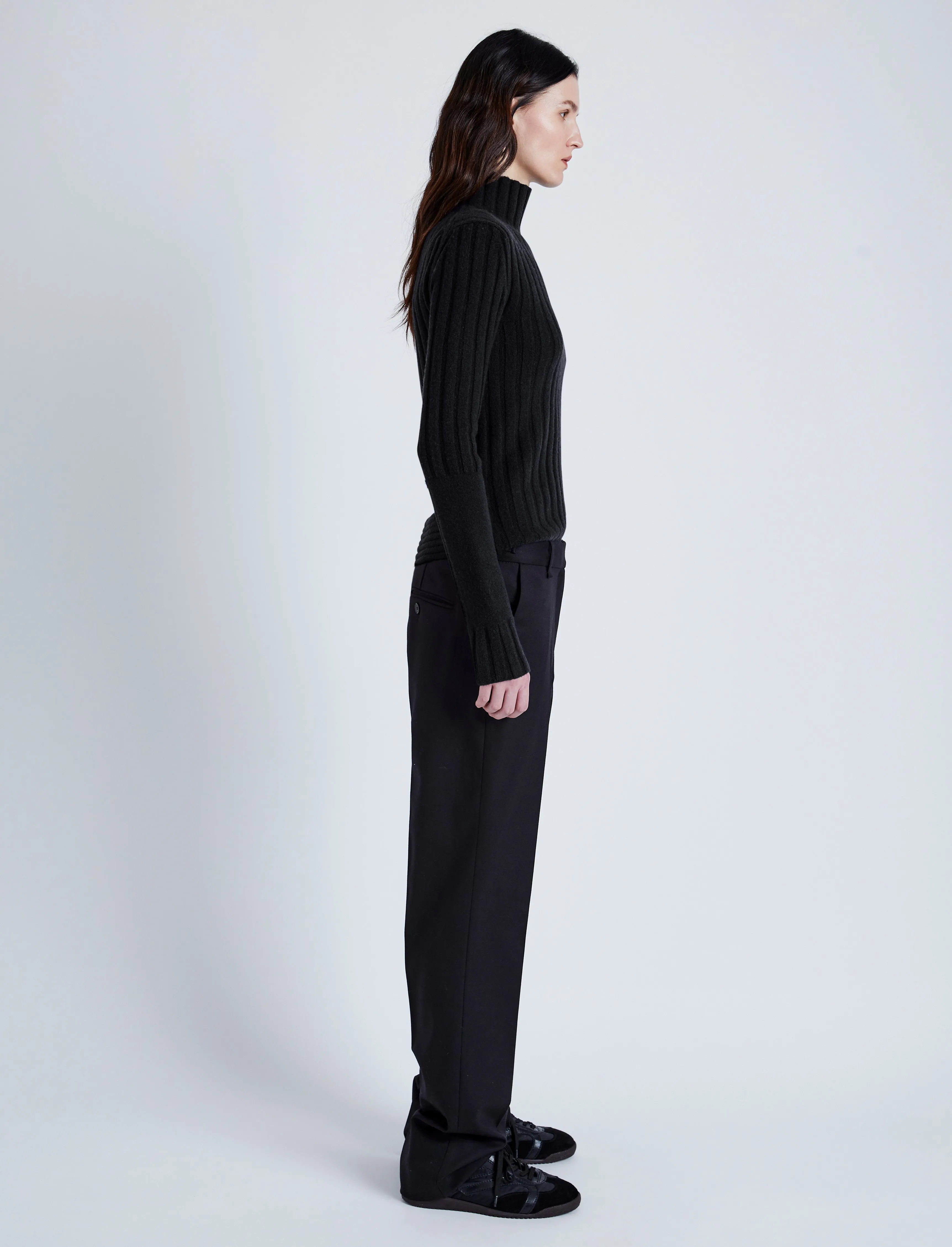 Proenza Schouler Haven Sweater in Midweight Cashmere Rib - Black