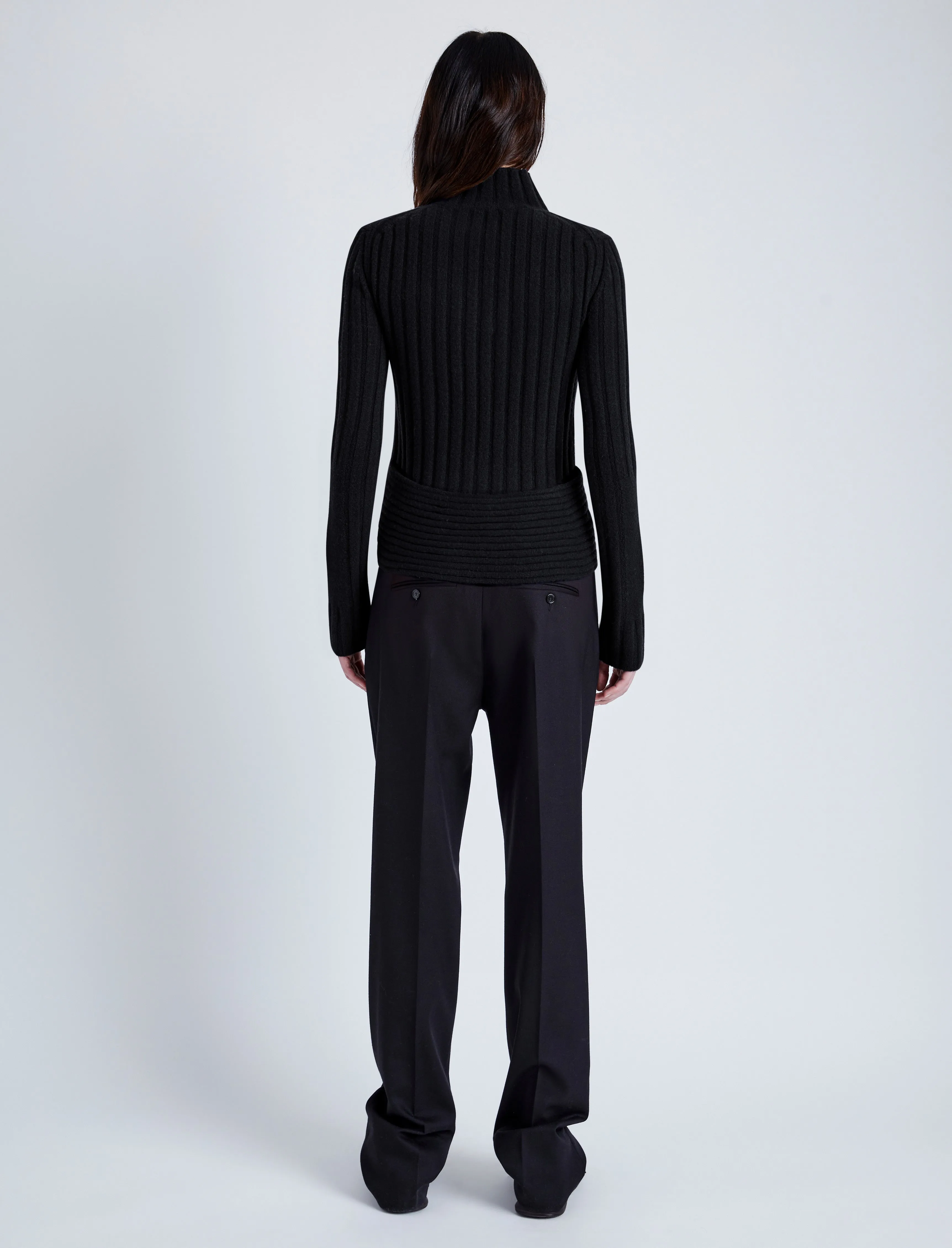 Proenza Schouler Haven Sweater in Midweight Cashmere Rib - Black