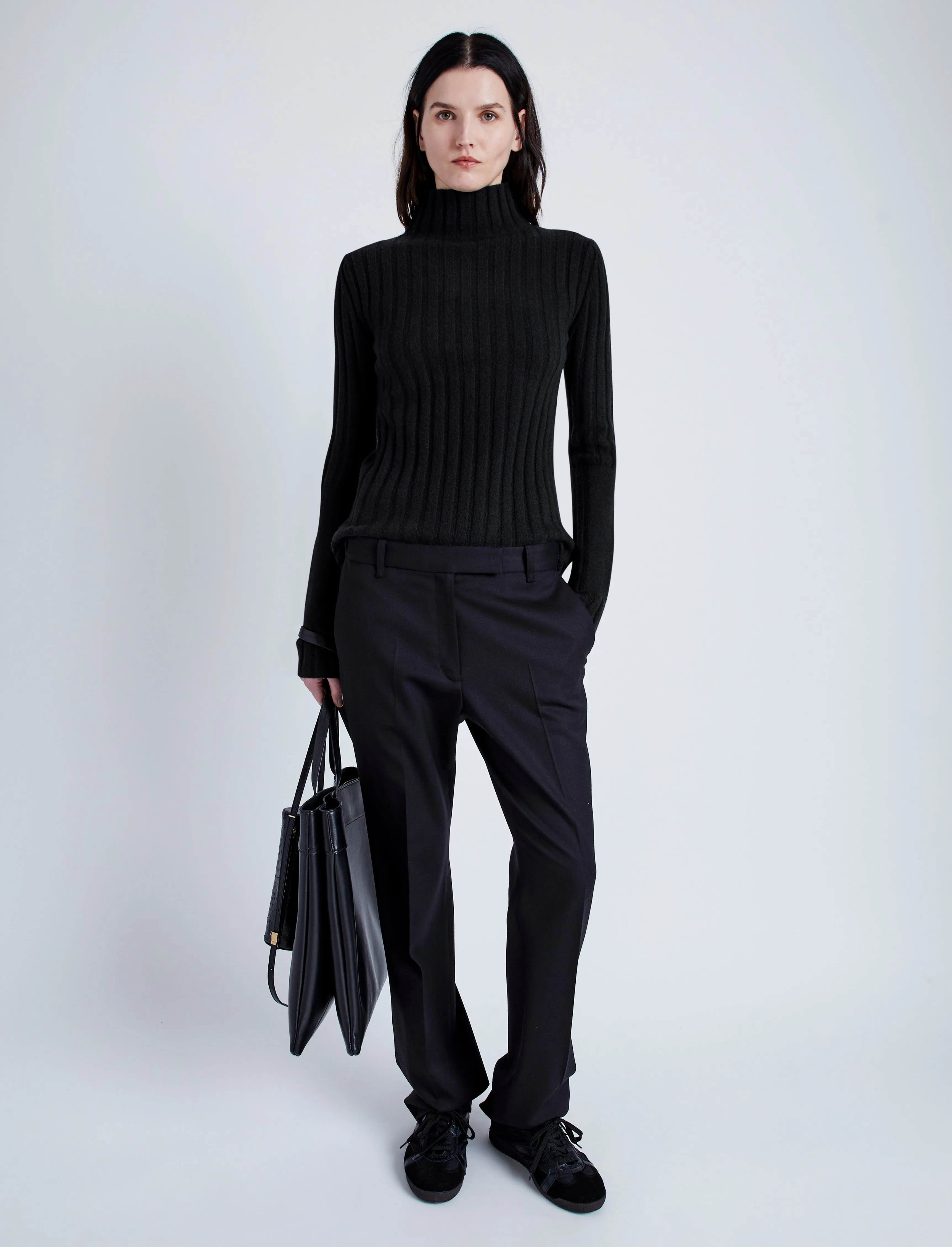 Proenza Schouler Haven Sweater in Midweight Cashmere Rib - Black