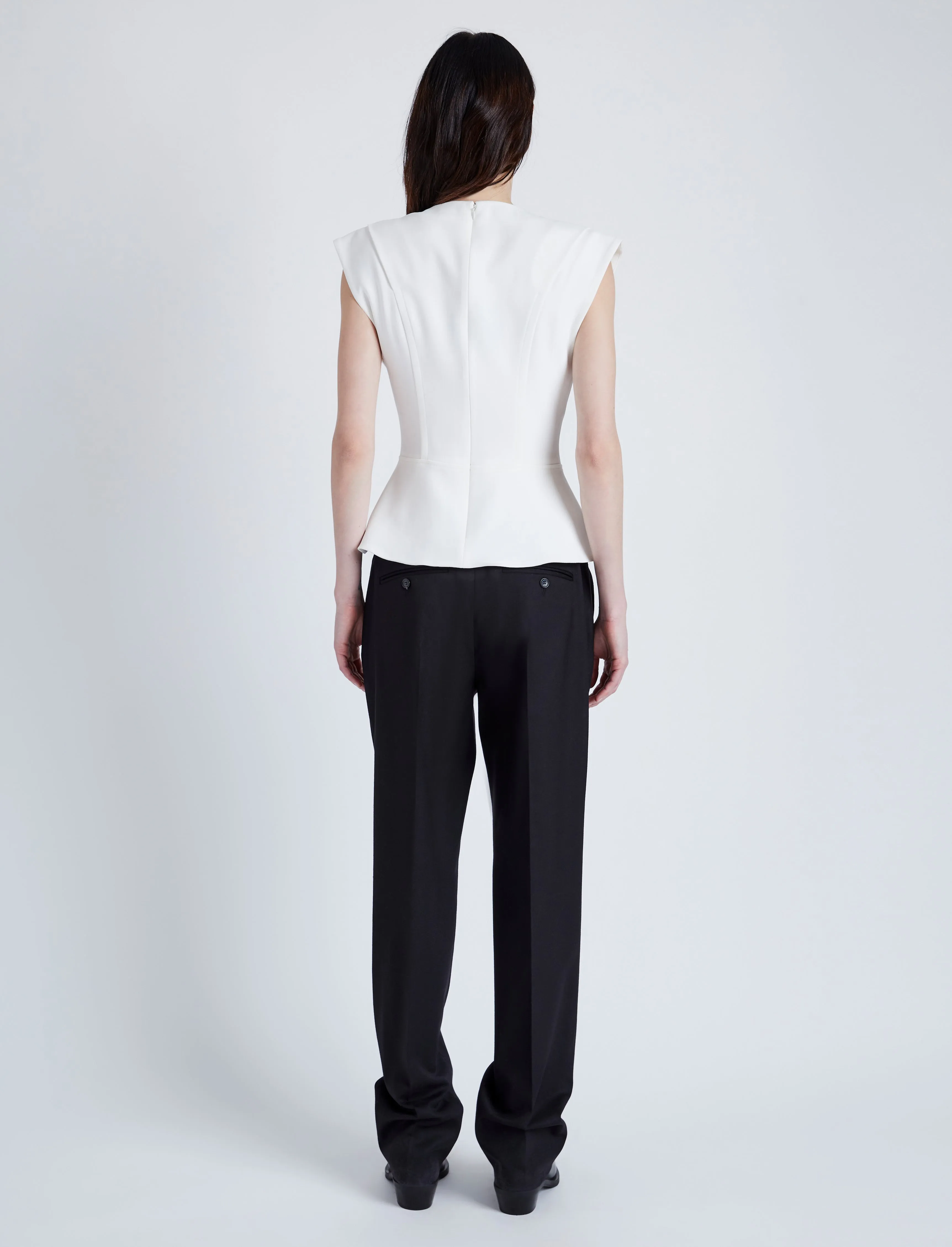 Proenza Schouler Janet Top in Matte Viscose Crepe - White