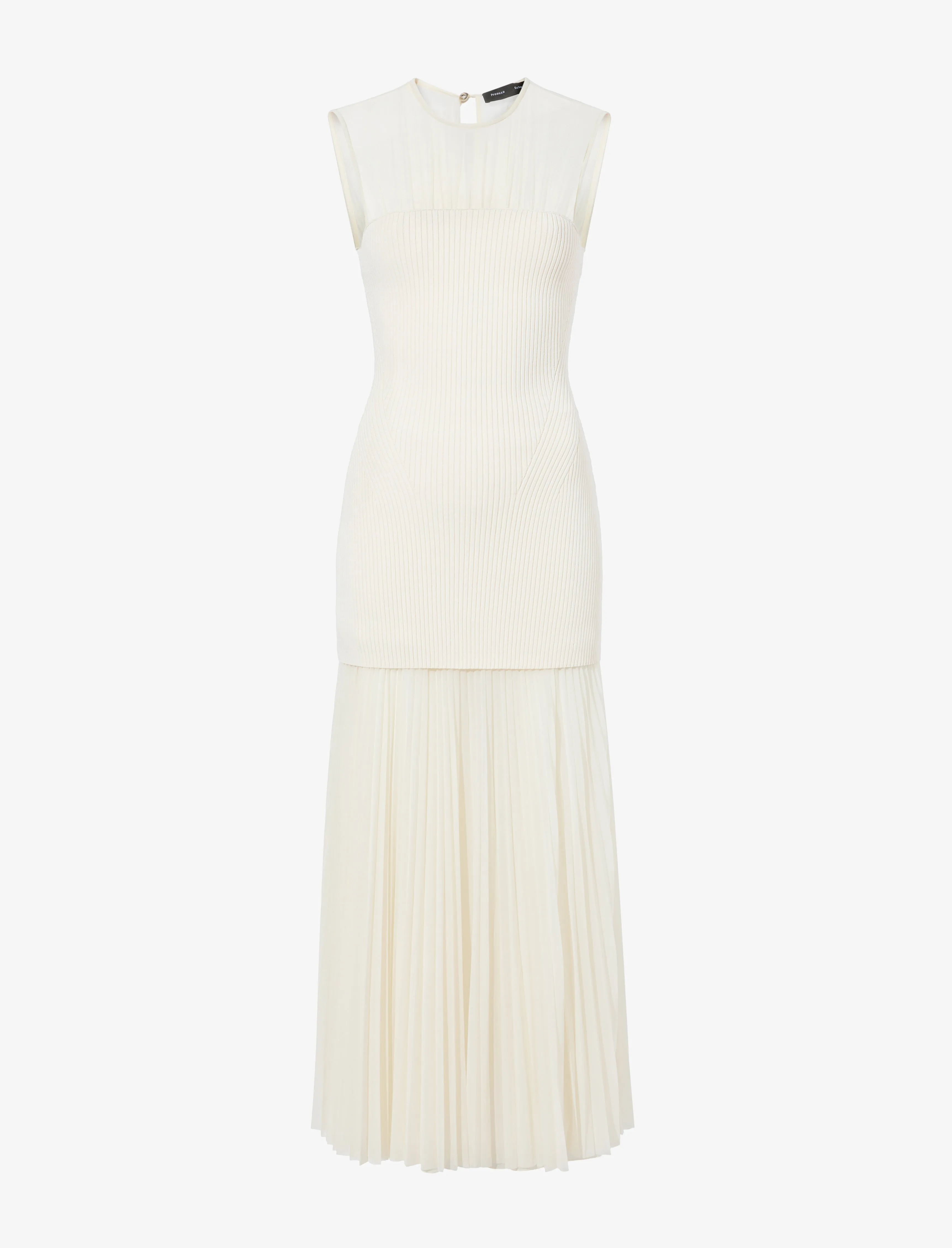 Proenza Schouler Niki Dress in Sheer Jersey - Ecru