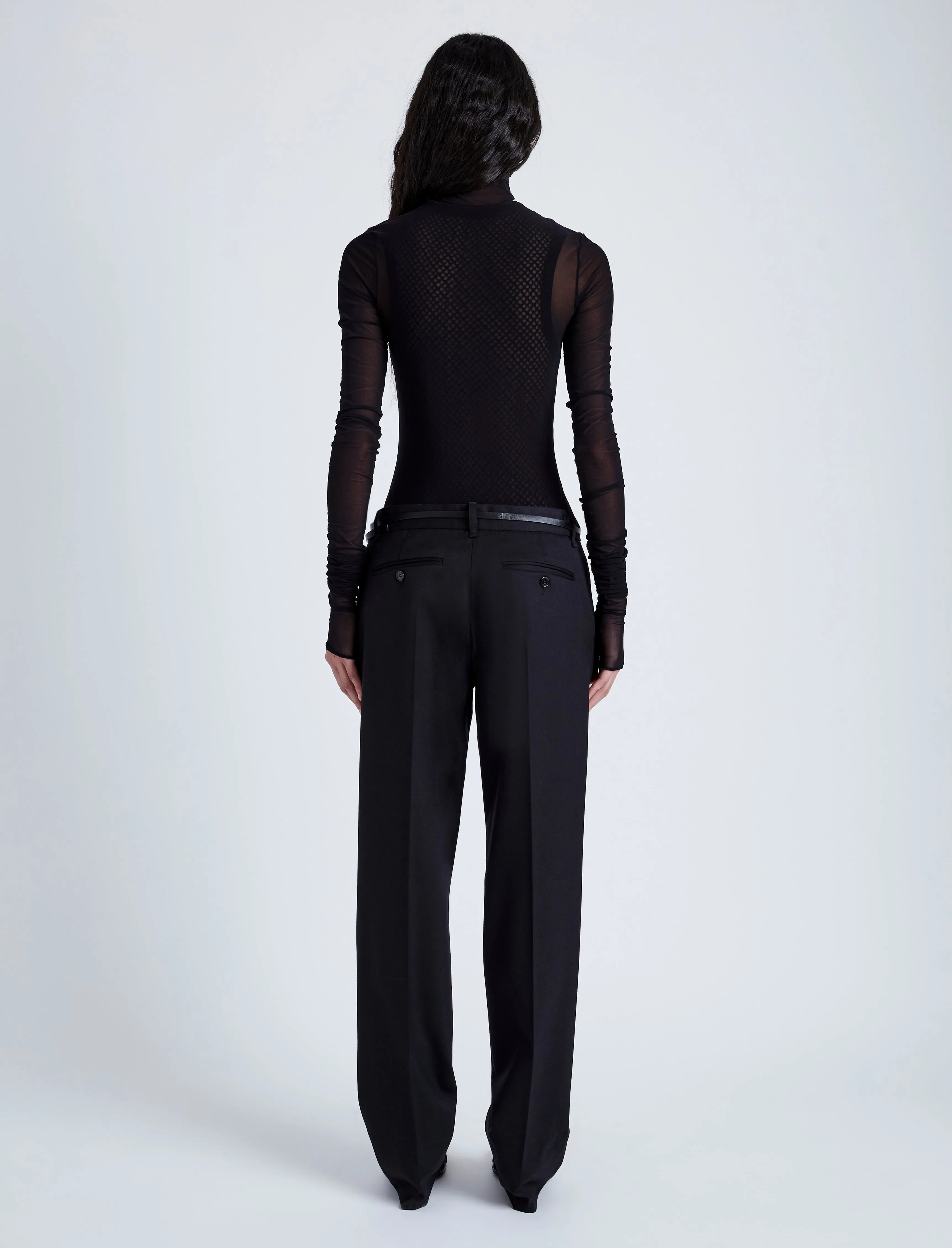 Proenza Schouler Rio Top in Printed Tulle Jersey - Black