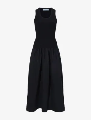 Proenza Schouler White Label Malia Dress in Peached Poplin - Black