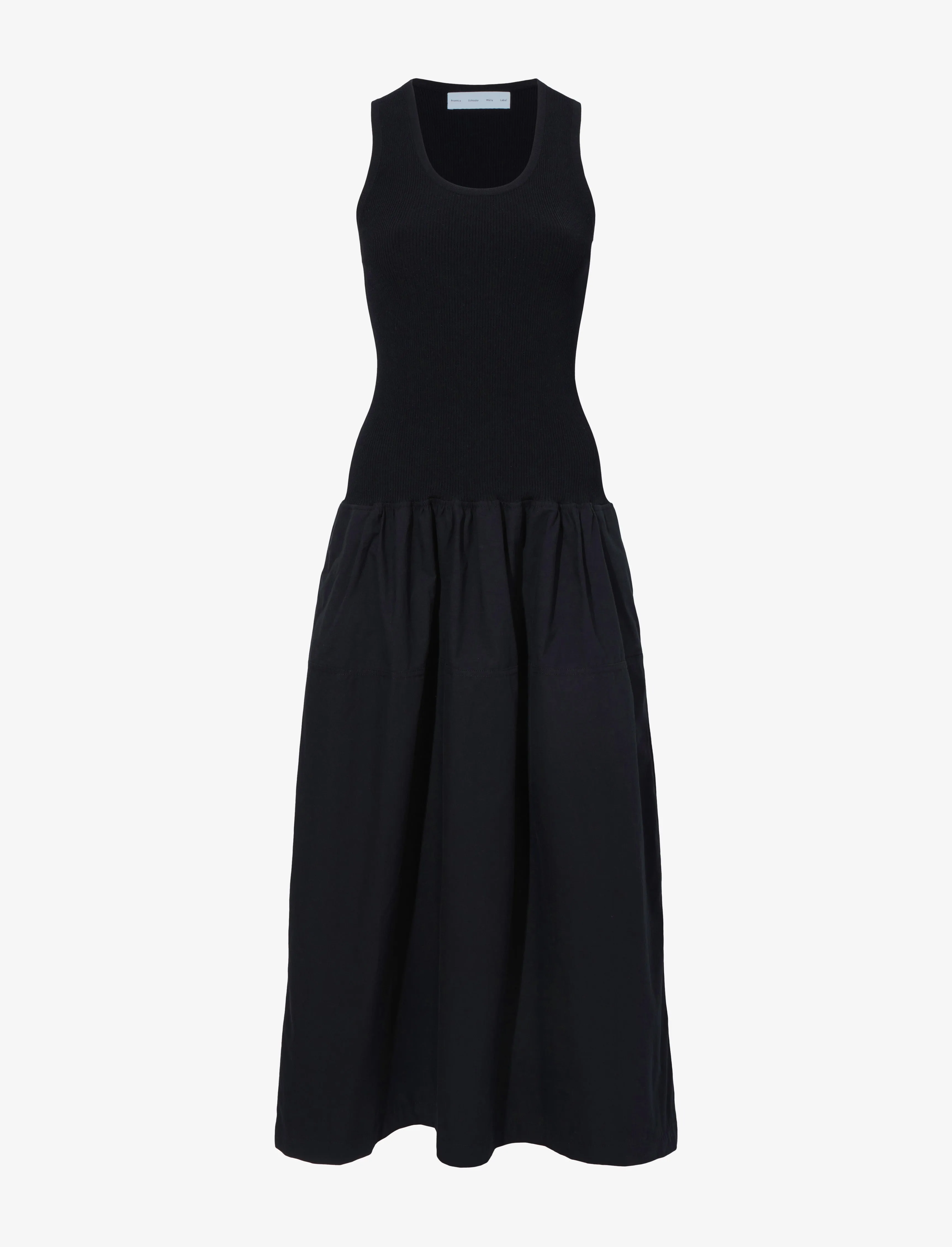 Proenza Schouler White Label Malia Dress in Peached Poplin - Black