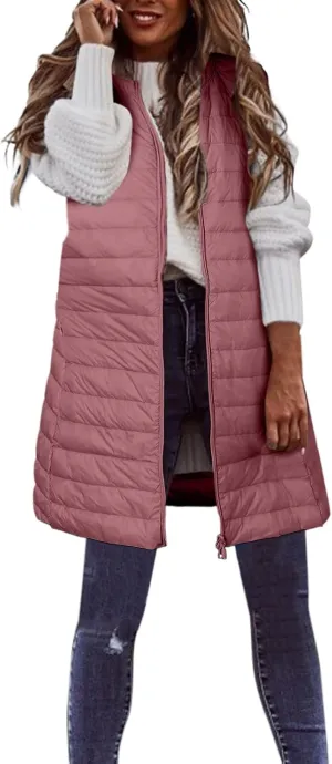 Puffer Vest Women Jacket Hooded Windproof Winter Coat with Recycled Insulation Winter Slim Short Hooded Warm White