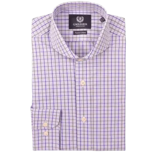 Purple & Grey Check Business Shirt