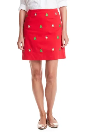 Comfy All-Day Ali Skirt Bright Red with Rockin Around the Christmas Tree