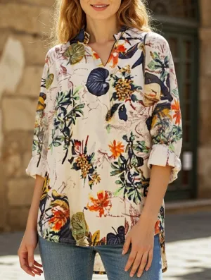Recycled Material Blend AllDayComfortFit Casual loose oversized top shirt