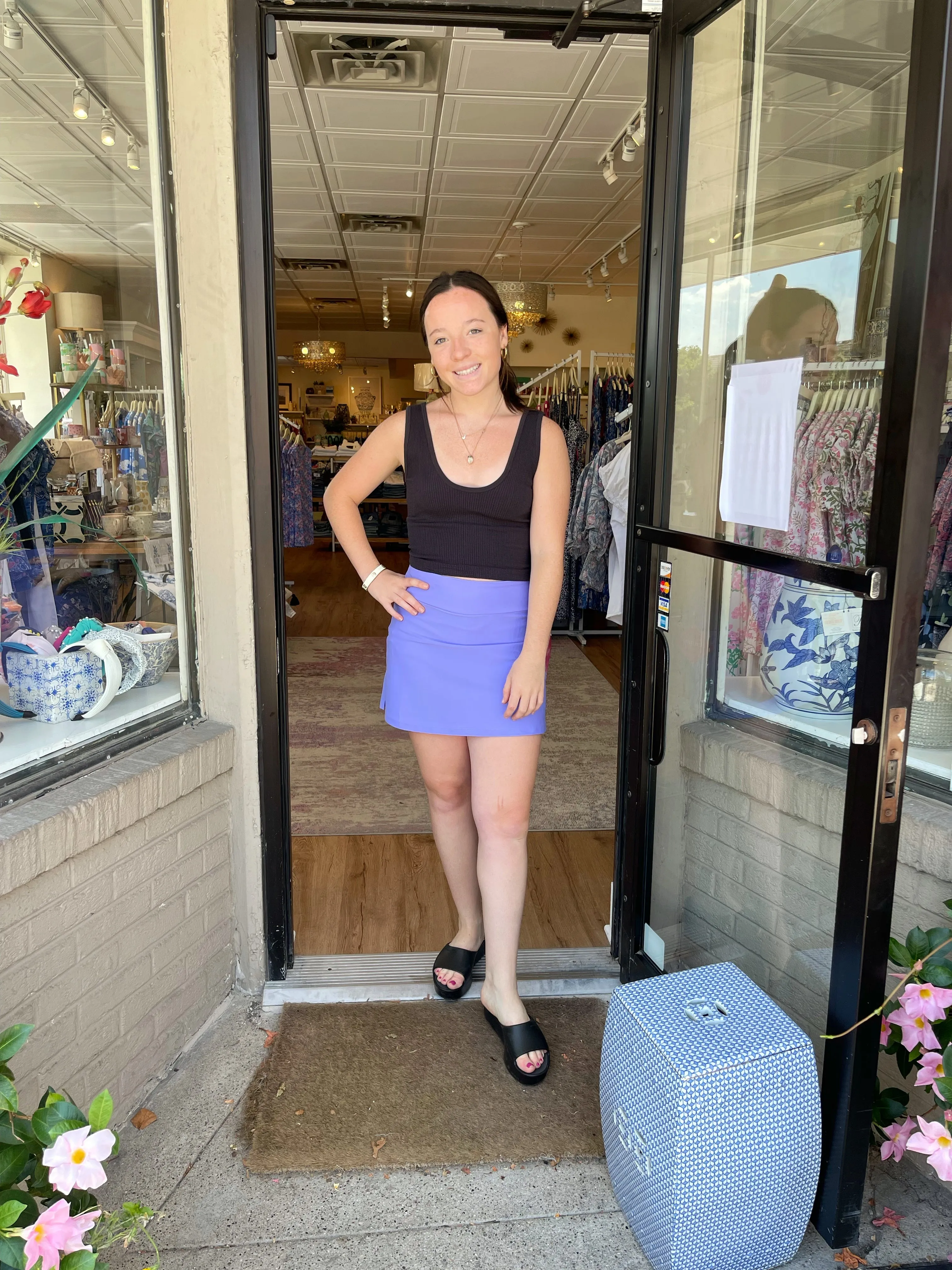 Razi Skort Lilac Lightweight Material Casual Chic