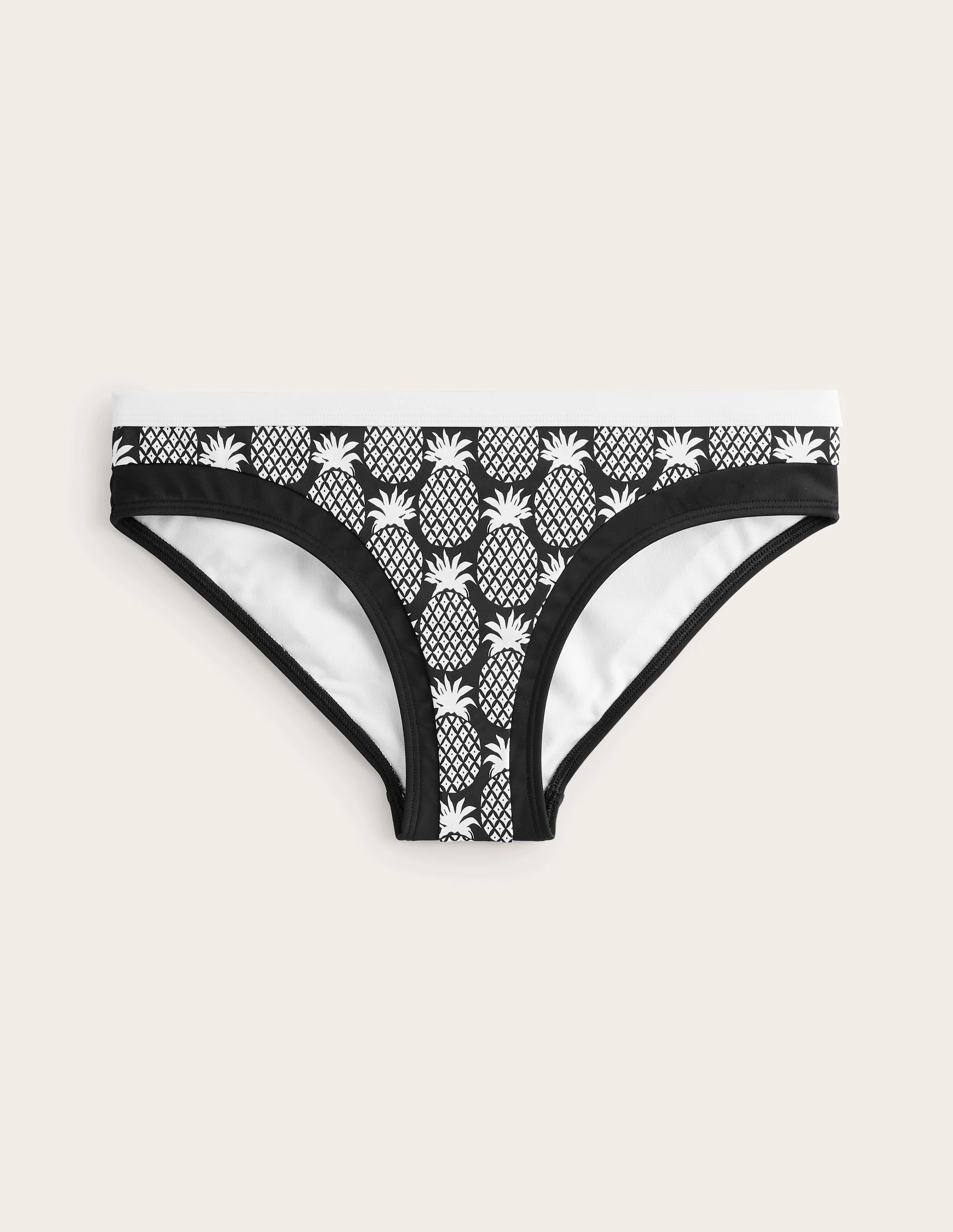 Two-Tone Style Santorini Bikini Bottoms-Black, Pineapple Geo