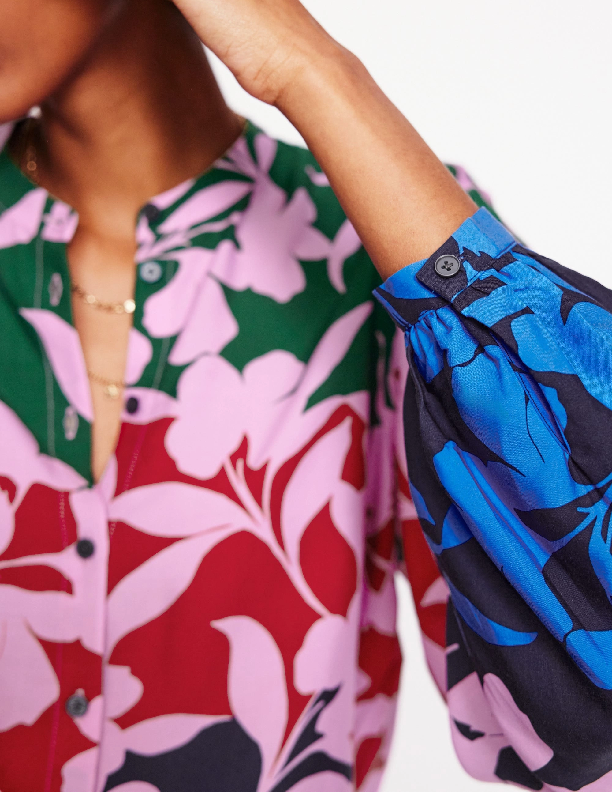 Durable Double Stitching Theodora Blouse-Multi, Silhouette Bloom