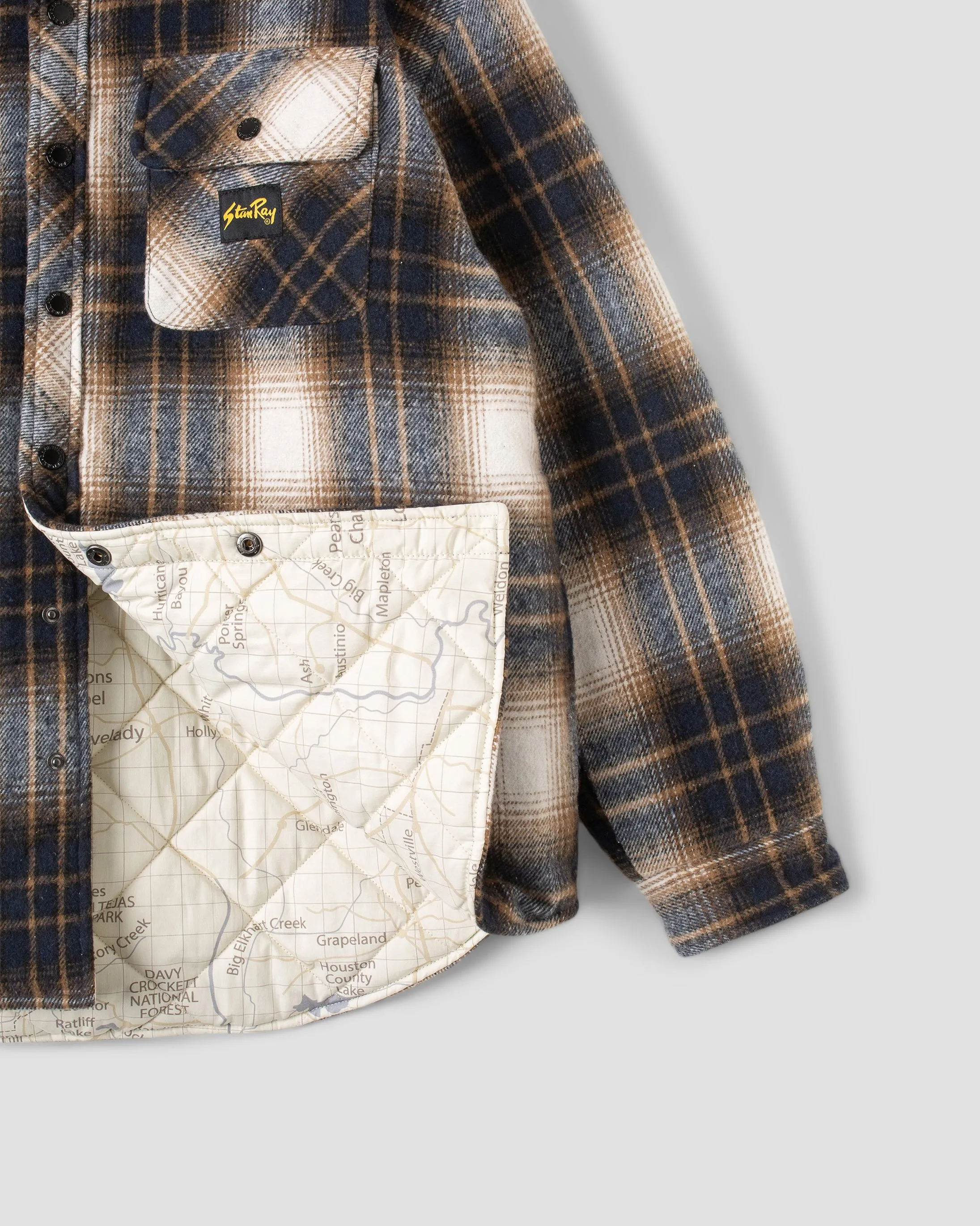 Quilted Plaid Overshirt (Navy Plaid)