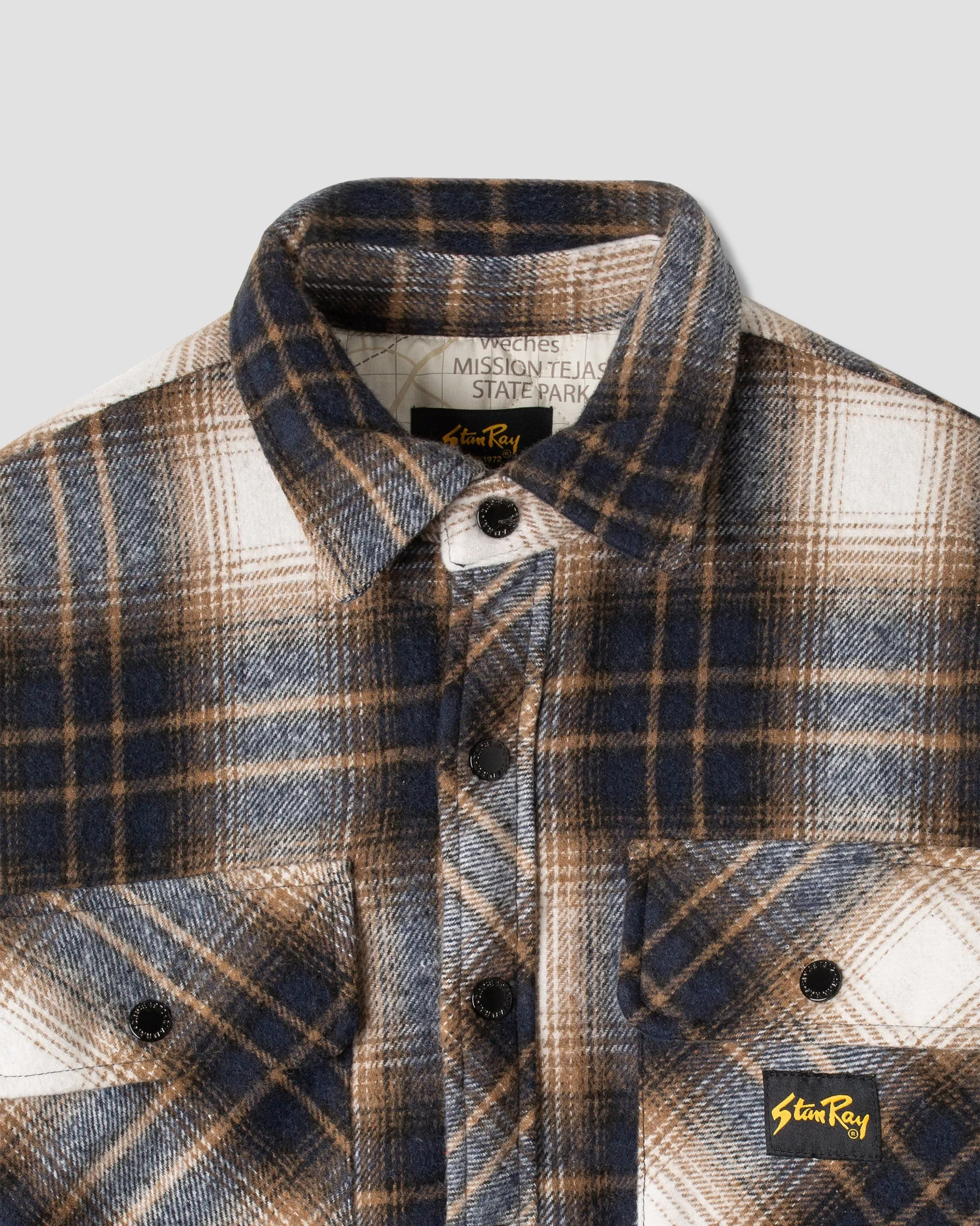 Quilted Plaid Overshirt (Navy Plaid)