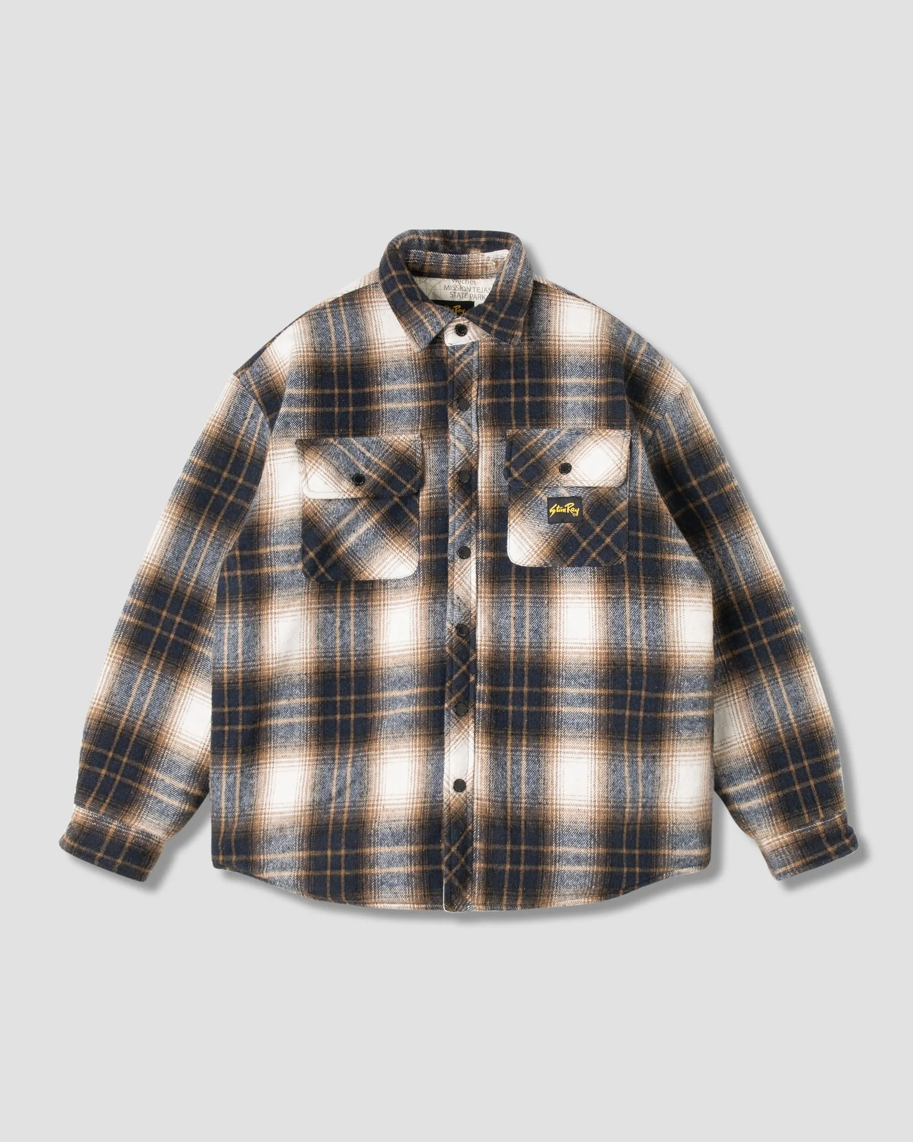 Quilted Plaid Overshirt (Navy Plaid)