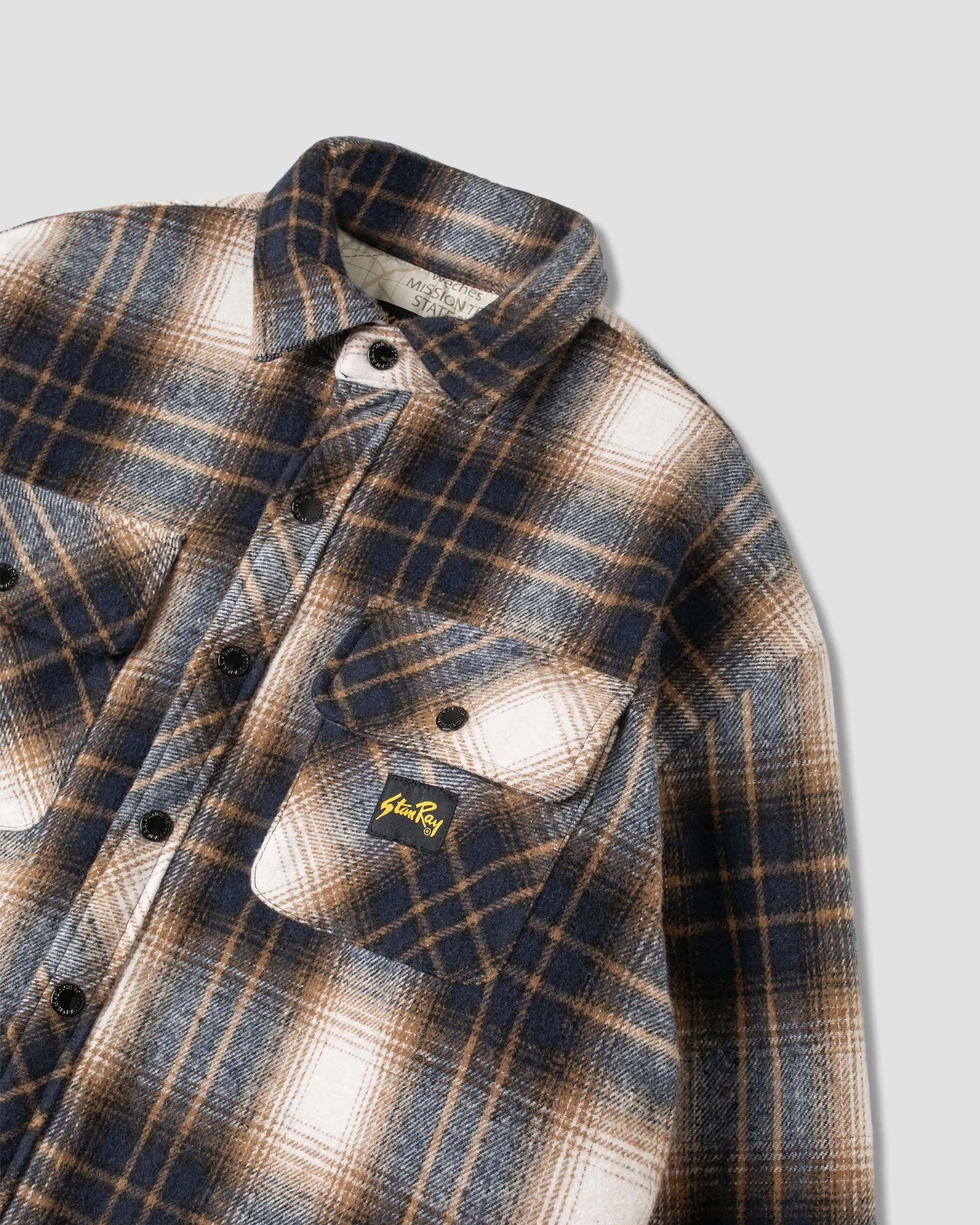 Quilted Plaid Overshirt (Navy Plaid)