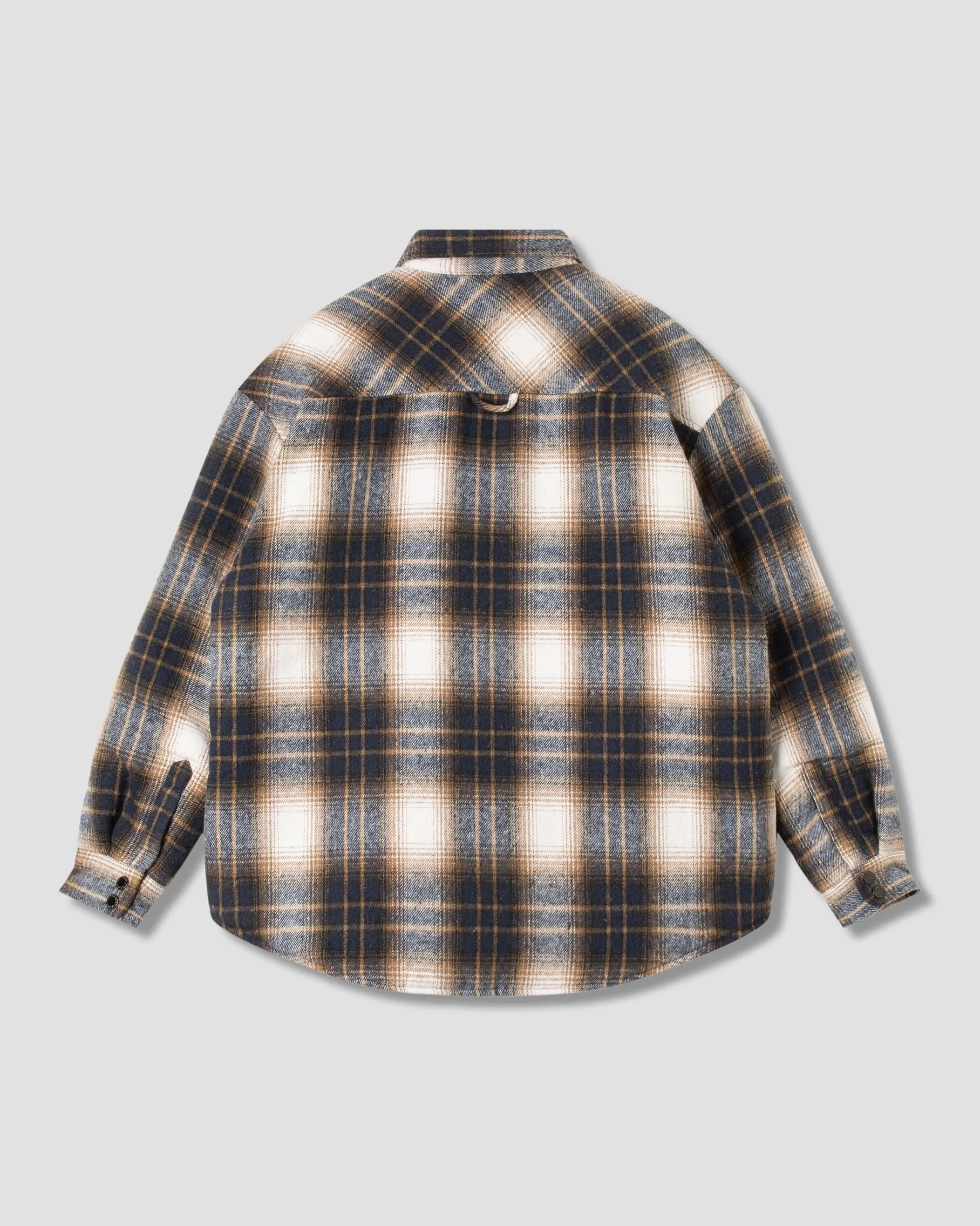 Quilted Plaid Overshirt (Navy Plaid)