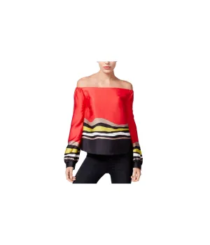 Rachel Roy Womens Striped Pullover Blouse