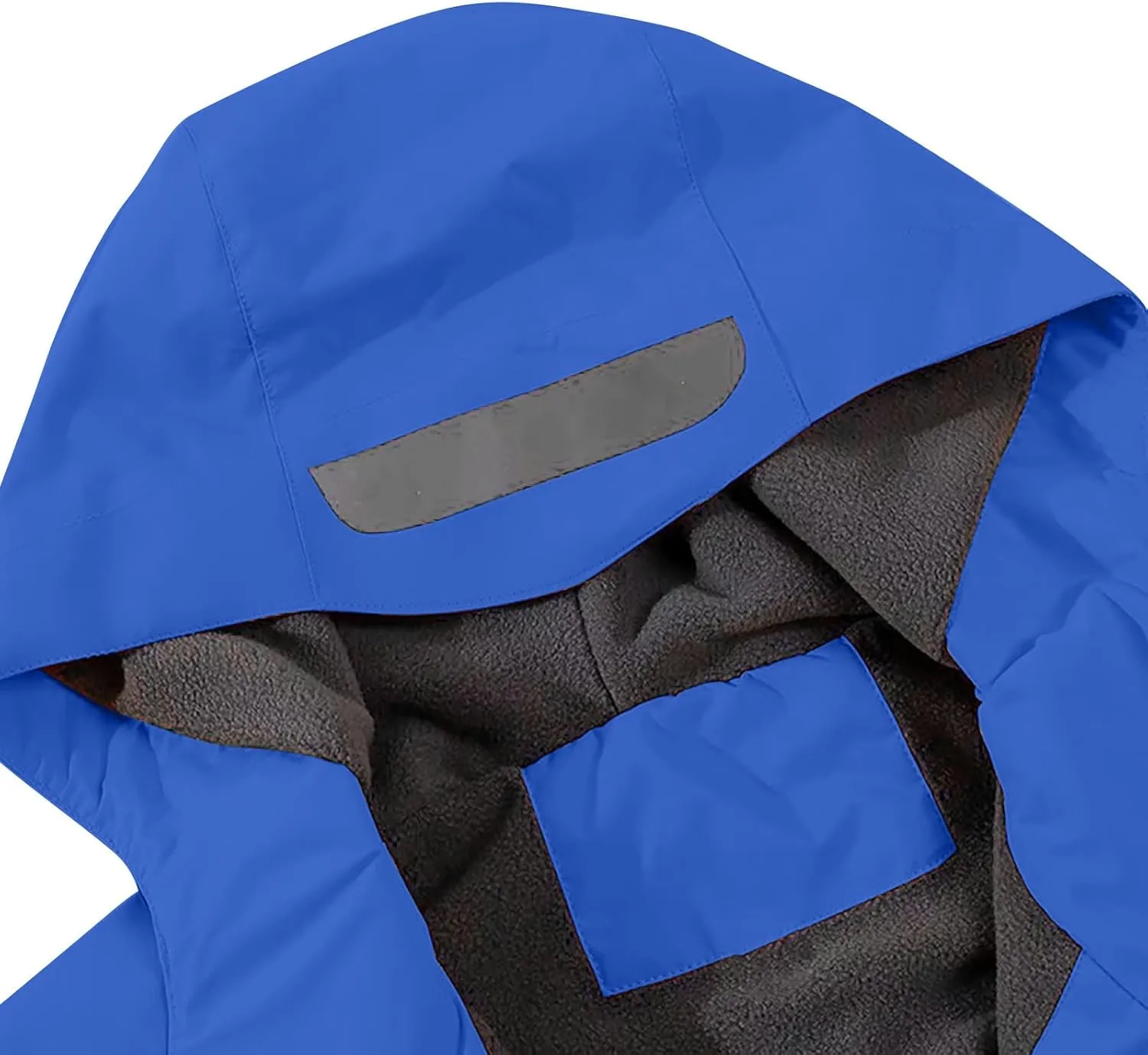 Rain Jacket Men Women Waterproof with Detachable Hood Snow Coats Ski Jackets Outdoor Warm Windbreaker with Pockets