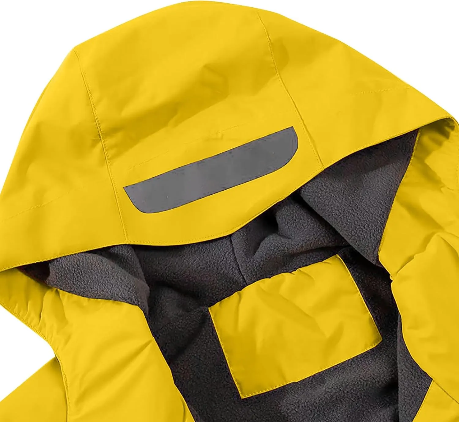 Rain Jacket Men Women Waterproof with Detachable Hood Snow Coats Ski Jackets Outdoor Warm Windbreaker with Pockets
