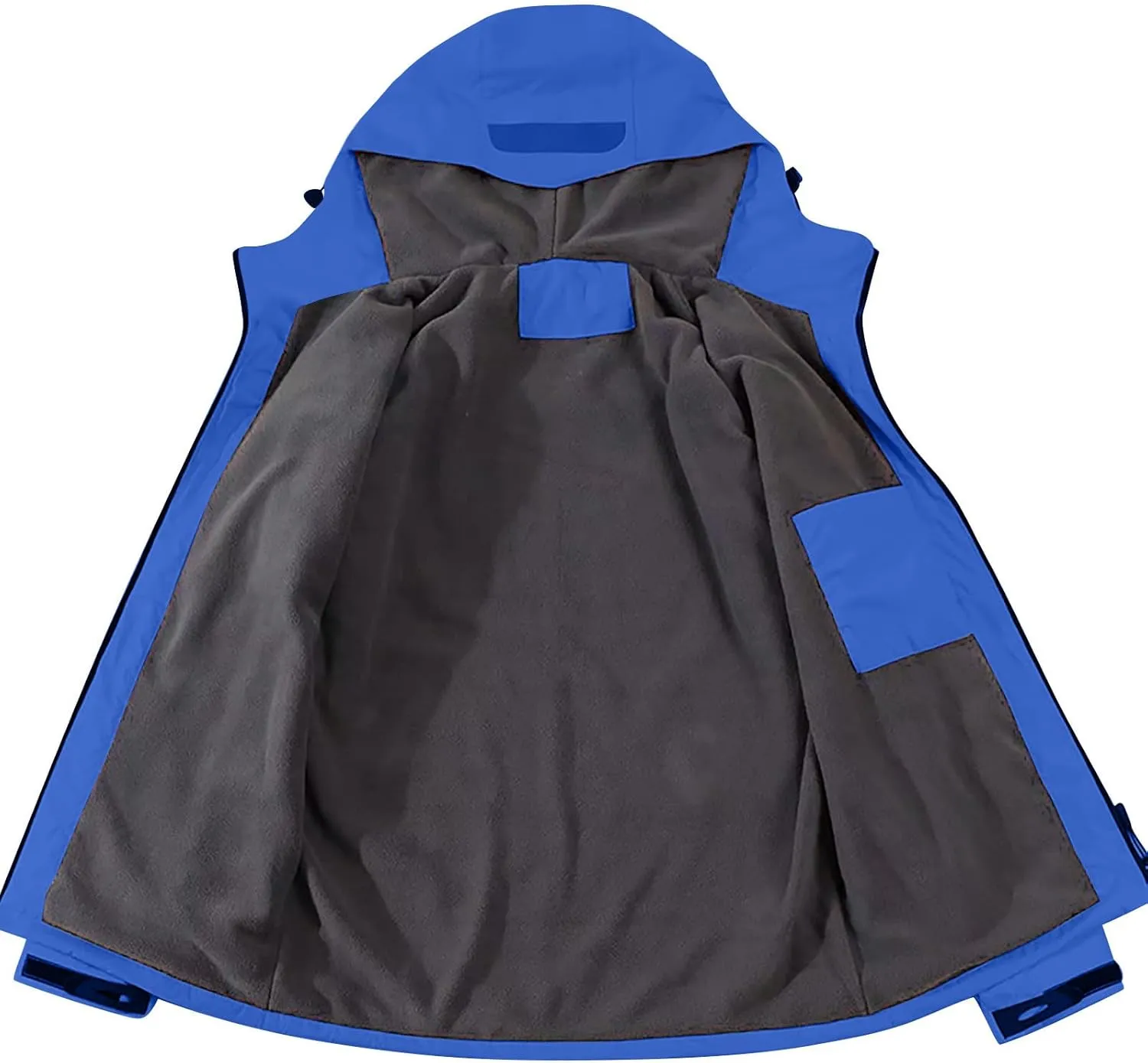 Rain Jacket Men Women Waterproof with Detachable Hood Snow Coats Ski Jackets Outdoor Warm Windbreaker with Pockets