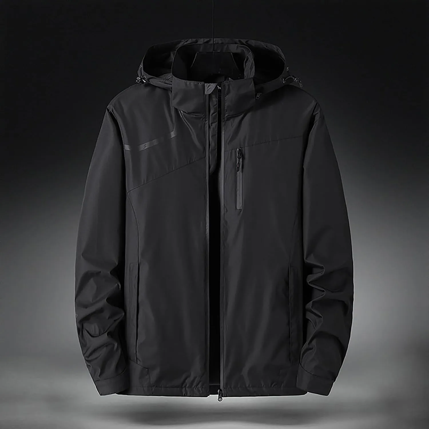 Raincoat for Mens Lightweight Waterproof Coated Hooded Rain Jackets Windbreaker Raincoats Hood Softshell Raincoats