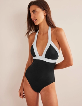 Ithaca Halter Swimsuit-Black Colourblock Everyday Essential Sturdy stitching