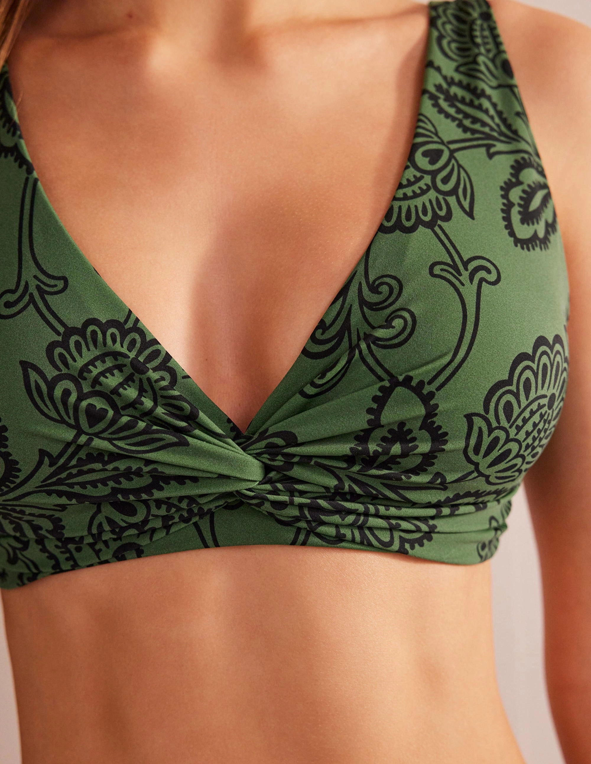 Classic Bikini Bottoms-Winter Green, Meadow Anti Pilling Fabric