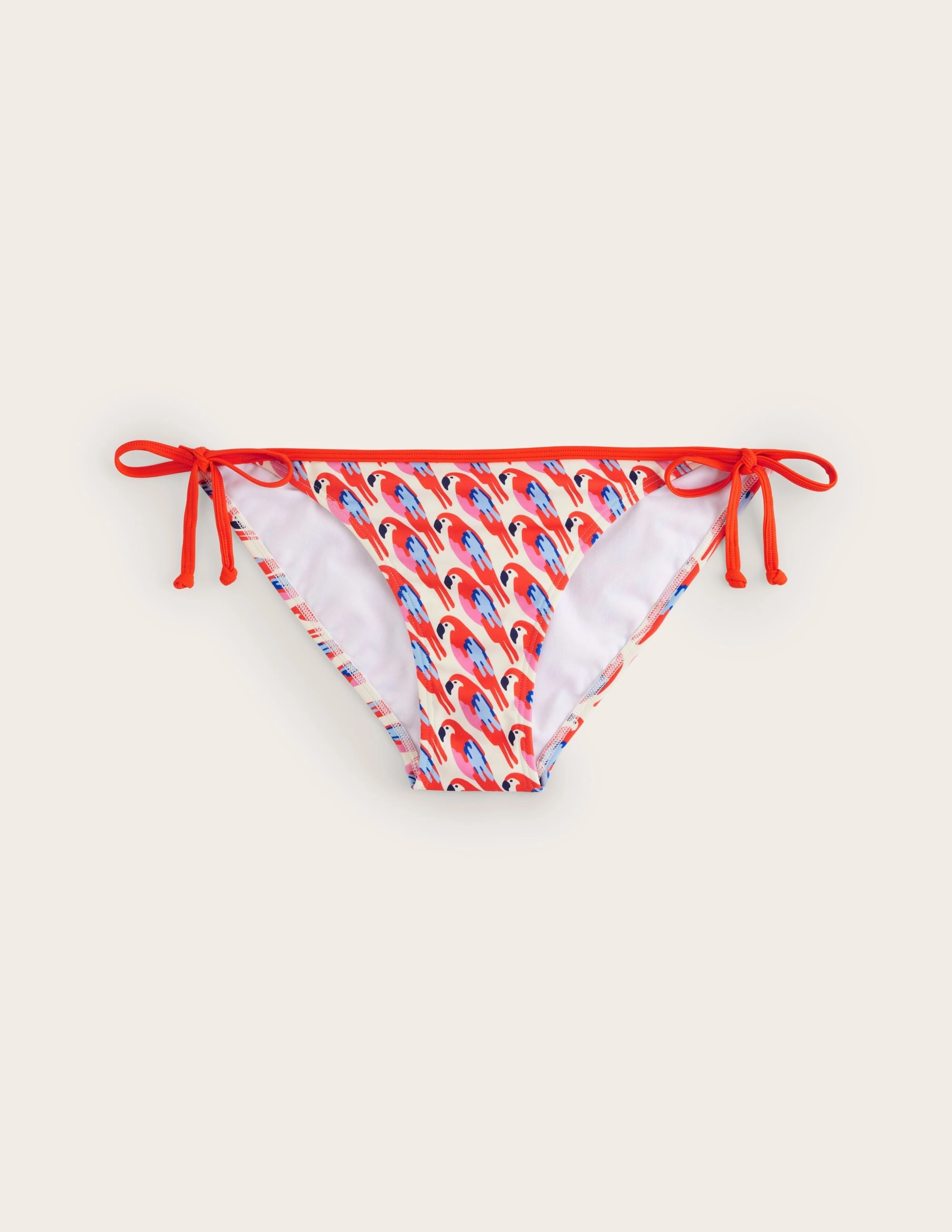 Aerodynamic Contour Panels Anti Sag Fabric Symi String Bikini Bottoms-Multi, Tropical Parrot