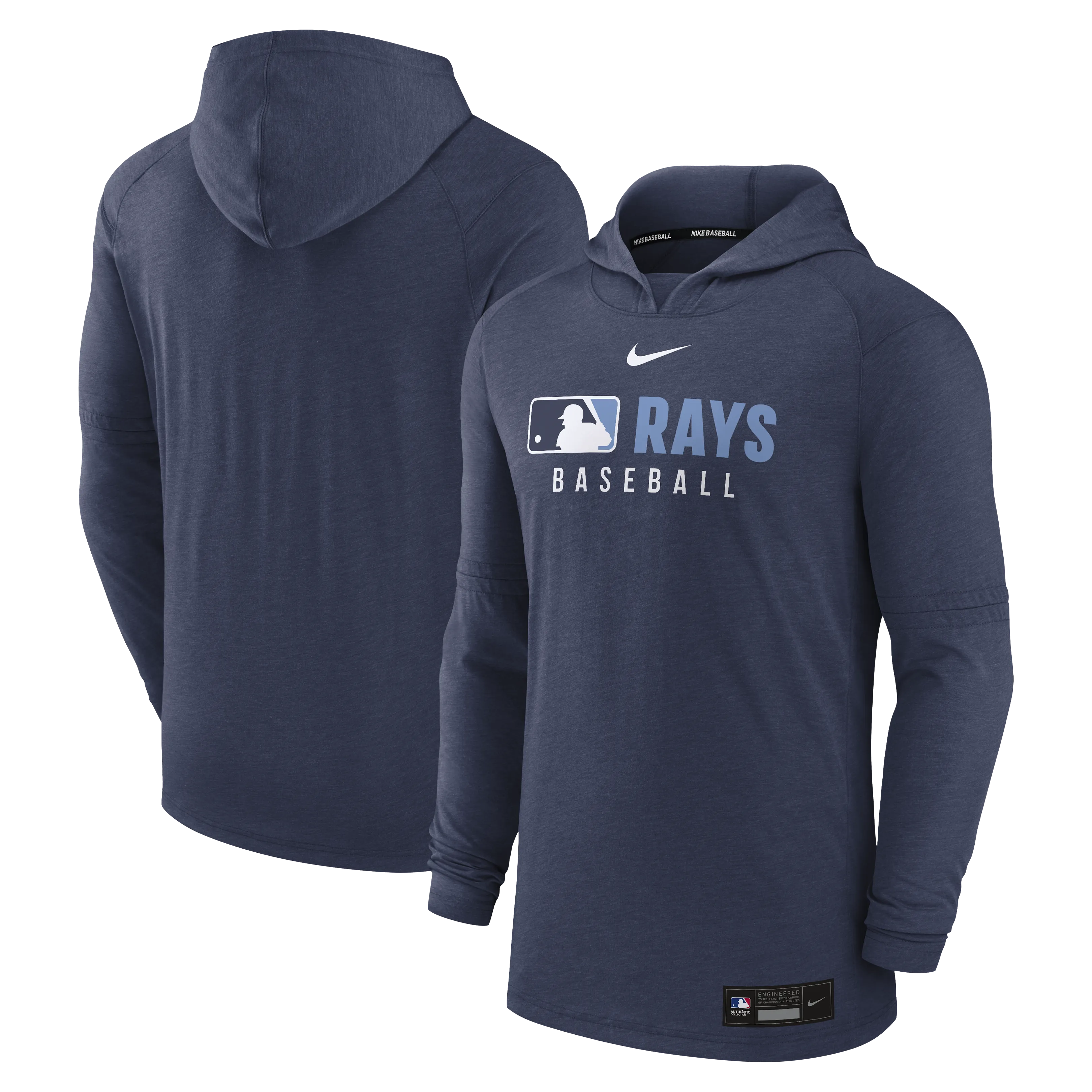 Rays Men's Nike 2025 Authentic Collection Navy Lightweight Pullover Hoodie