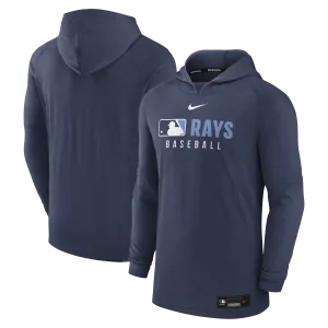 Rays Men's Nike 2025 Authentic Collection Navy Lightweight Pullover Hoodie