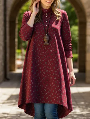 Vintage long-sleeved floral print shirt Reflective details
