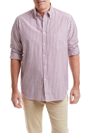 Chase Shirt Red and Navy Seersucker SnagResistant Fabric