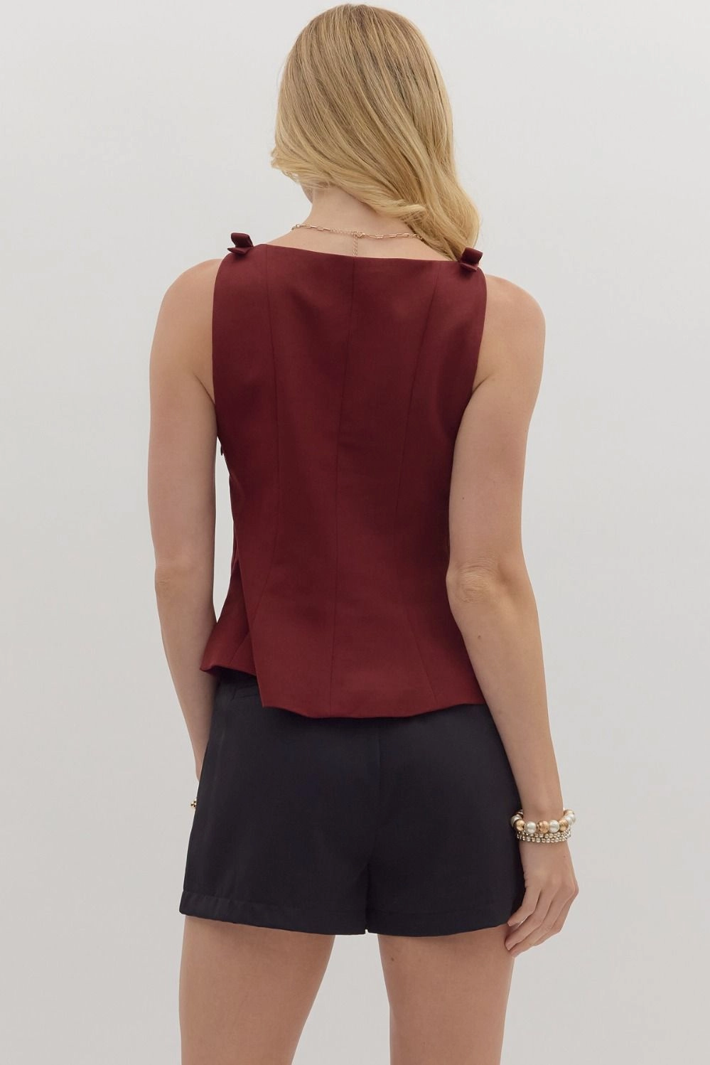 All My Life Burgundy Sleeveless Top Reinforced Hem