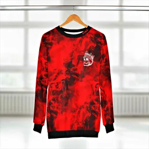 Red Smoke Pattern Crewneck Sweatshirt