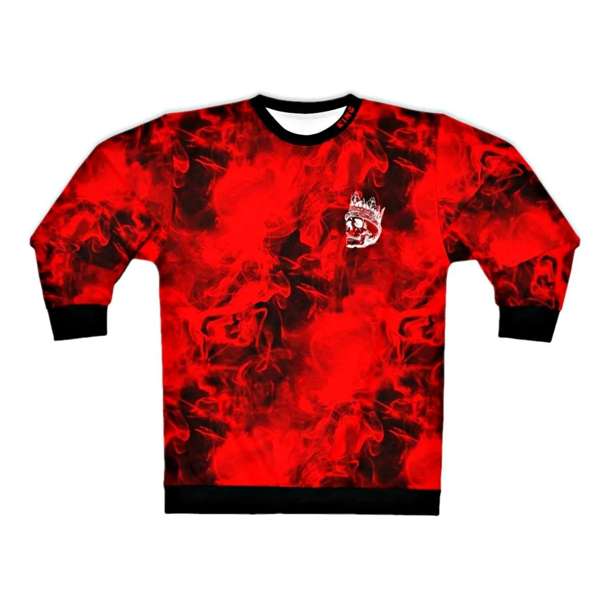 Red Smoke Pattern Crewneck Sweatshirt